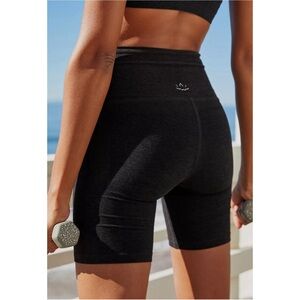 Beyond Yoga x Anthropologie Spacedye Keep Pace Biker Shorts Darkest Night NWT  L